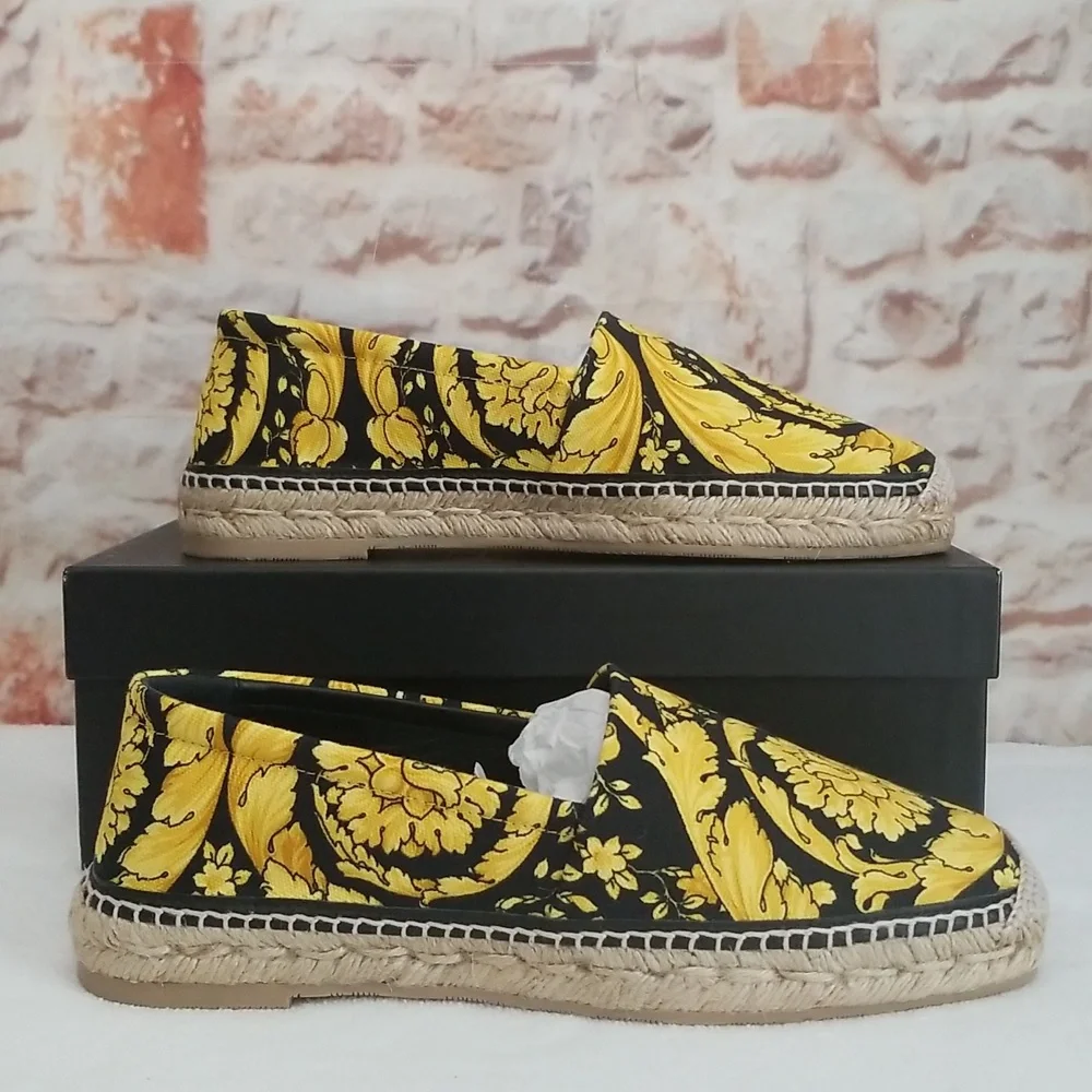 New Versace Barocco-Print Canvas Espadrilles - Picture 3 of 10
